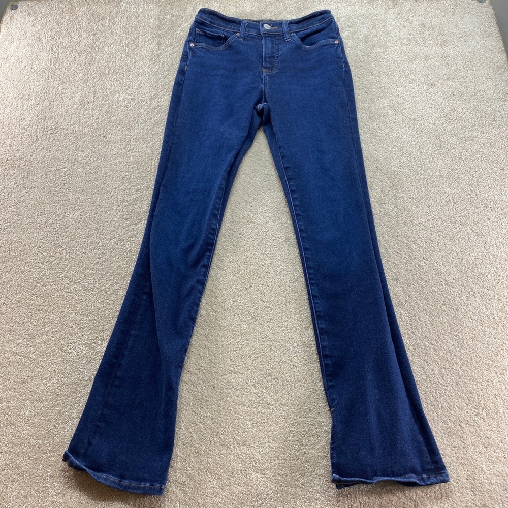 Old Navy Skyscraper Jeans Women 4R Blue Mid‎ Rise Flare Stretch Denim